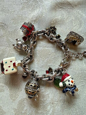 Brighton Charm Bracelet Silver & Red